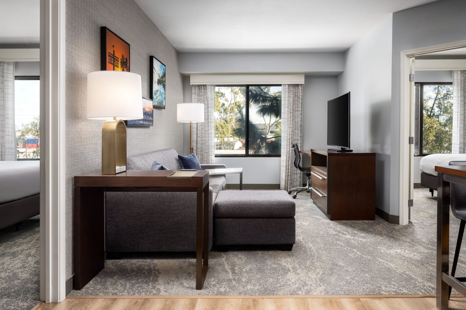 Two-bedroom suite living area at Residence Inn by Marriott Los Angeles Redondo Beach